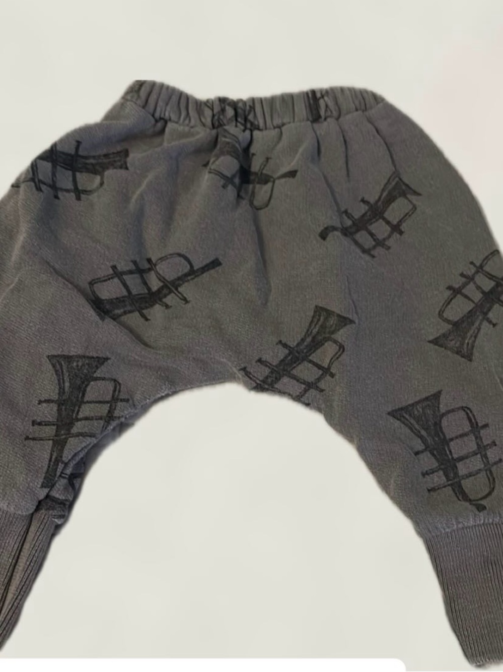 Bobo Choses Gray Sweatpants with Trumpet Print
